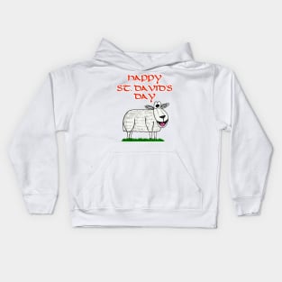 Happy St David's Day Sheep Welsh Wales Funny Kids Hoodie